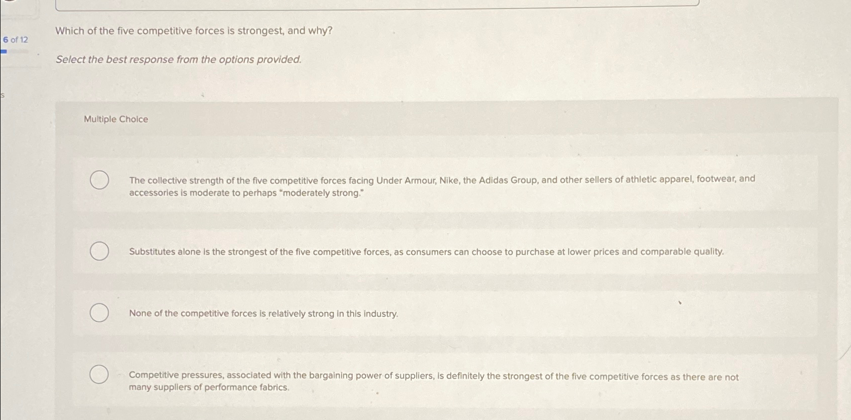 Solved Which of the five competitive forces is strongest, | Chegg.com