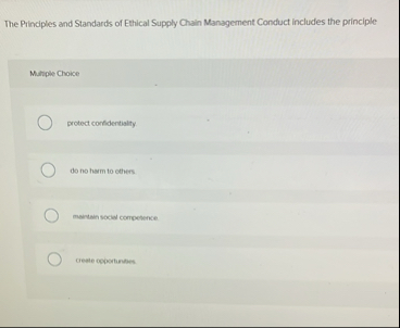 Solved The Principles and Standards of Ethical Supply Chain | Chegg.com
