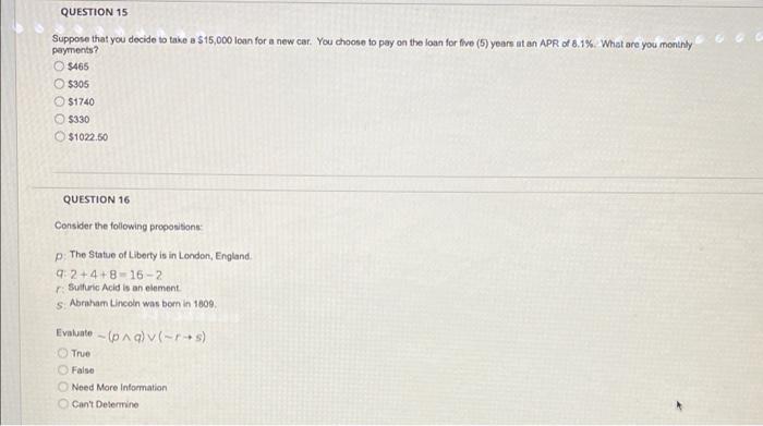Solved QUESTION 13 For questions 13 & 14, consider the | Chegg.com
