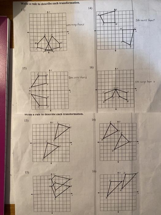 Solved Write a rule to describe each transformation. 13) 14) | Chegg.com