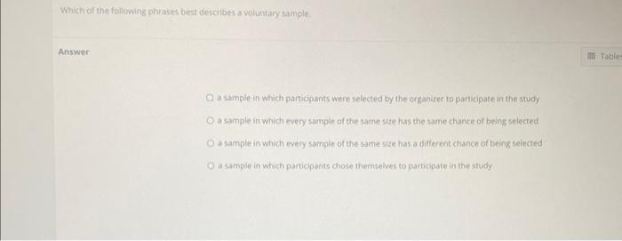 Solved Which of the following phrases best deschoes a | Chegg.com