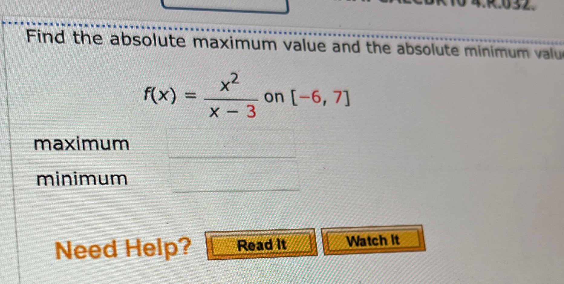Solved Find the absolute maximum value and the absolute | Chegg.com