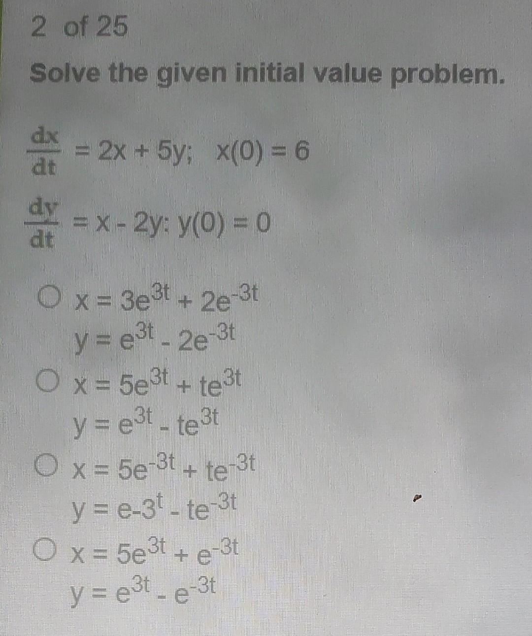 Solved Solve the given initial value problem. | Chegg.com