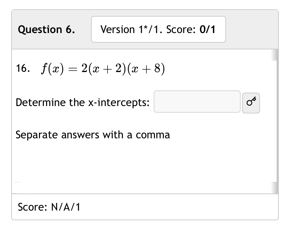 Solved Question 6.Version 1*/1. ﻿Score: | Chegg.com