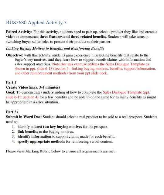 Bus3680 Applied Activity 3 Paired Activity For This Chegg Com