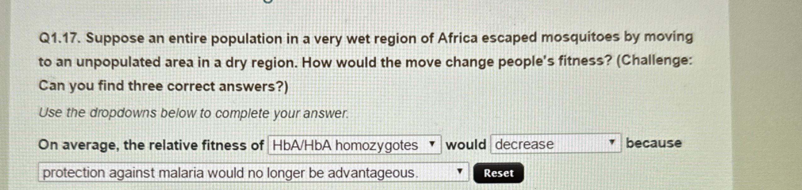 Solved Q1.17. ﻿Suppose an entire population in a very wet