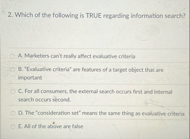 Solved Which of the following is TRUE regarding information | Chegg.com