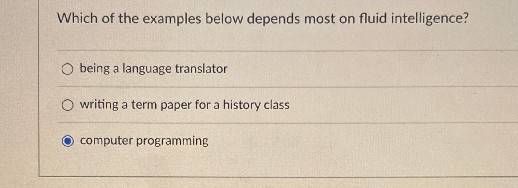 Solved Which of the examples below depends most on fluid | Chegg.com