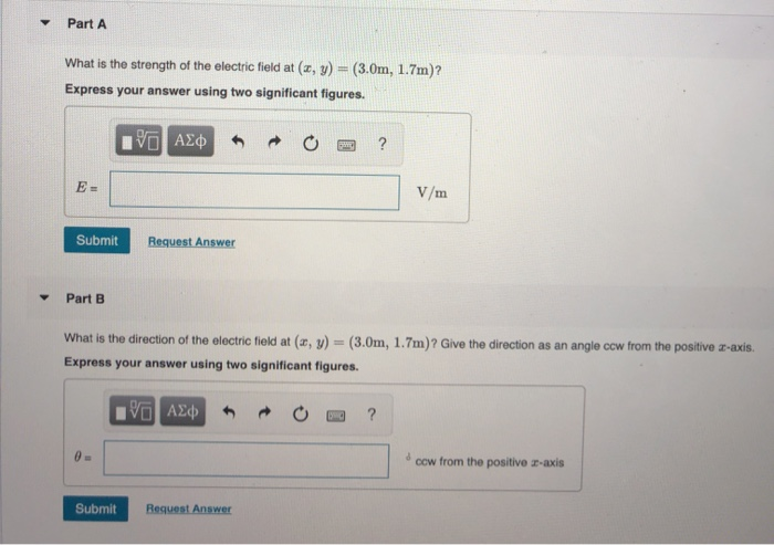 Solved A. What is the strength of the electric field at (x, | Chegg.com