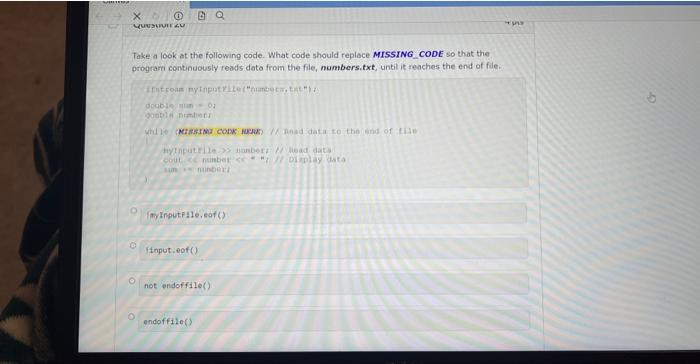 Solved Take a look at the following code. What code should | Chegg.com