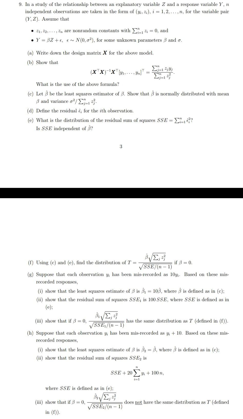 Solved 9 In A Study Of The Relationship Between An Expla Chegg Com