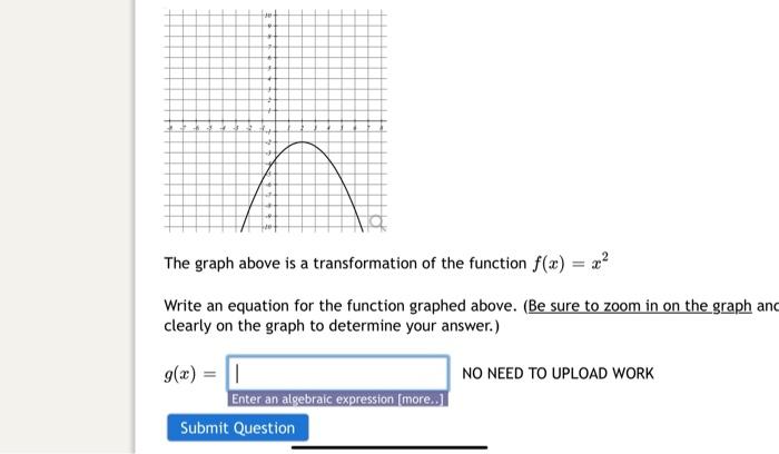 Solved The graph above is a transformation of the function | Chegg.com