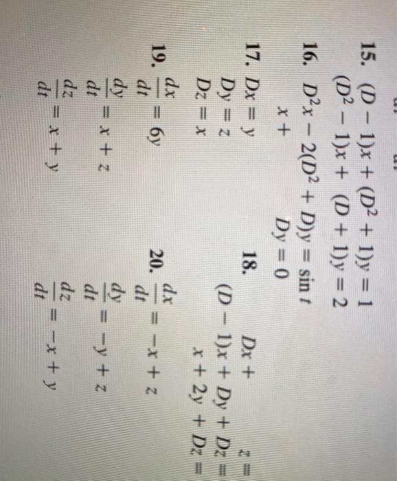 Solved In Problems 1-20 solve the given system of | Chegg.com