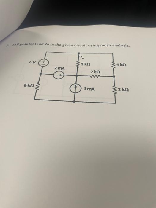 Solved 2. (rspoinrs) Find fo in the given circuit using mesh | Chegg.com