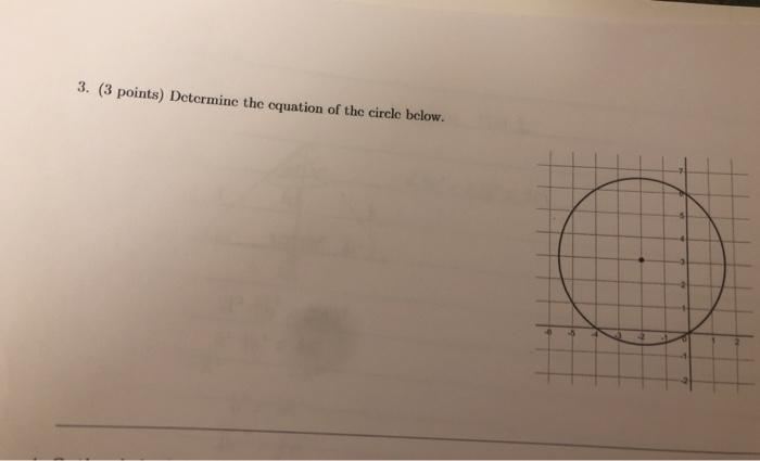 Solved 3. (3 points) Determine the equation of the circle | Chegg.com