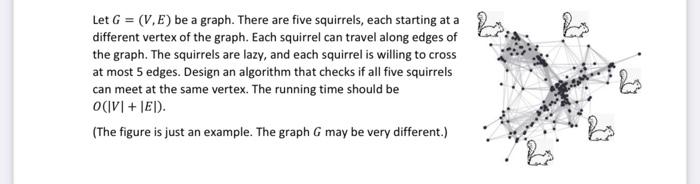 Solved Let G=(V,E) be a graph. There are five squirrels, | Chegg.com