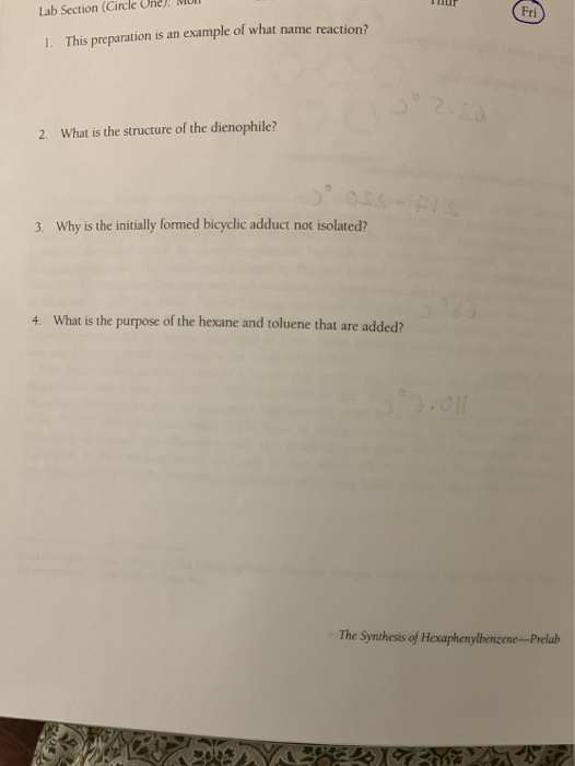 Solved Tur Lab Section Circle Une Muli 1 This Prepara