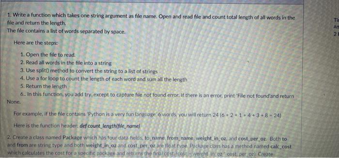 Solved 1. Write a function which takes one string argument | Chegg.com