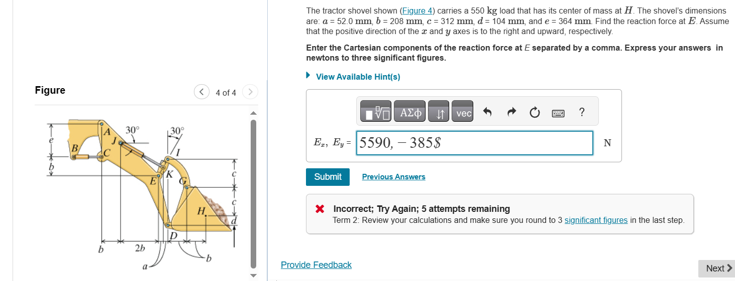 Solved The tractor shovel shown (Figure 4) ﻿carries a 550kg | Chegg.com