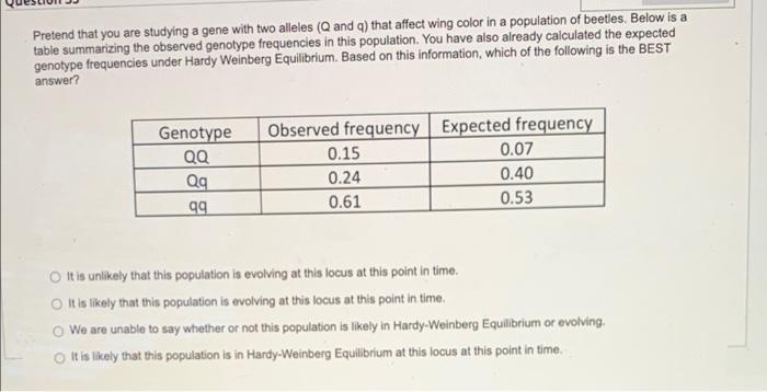 Solved Pretend that you are studying a gene with two alleles | Chegg.com
