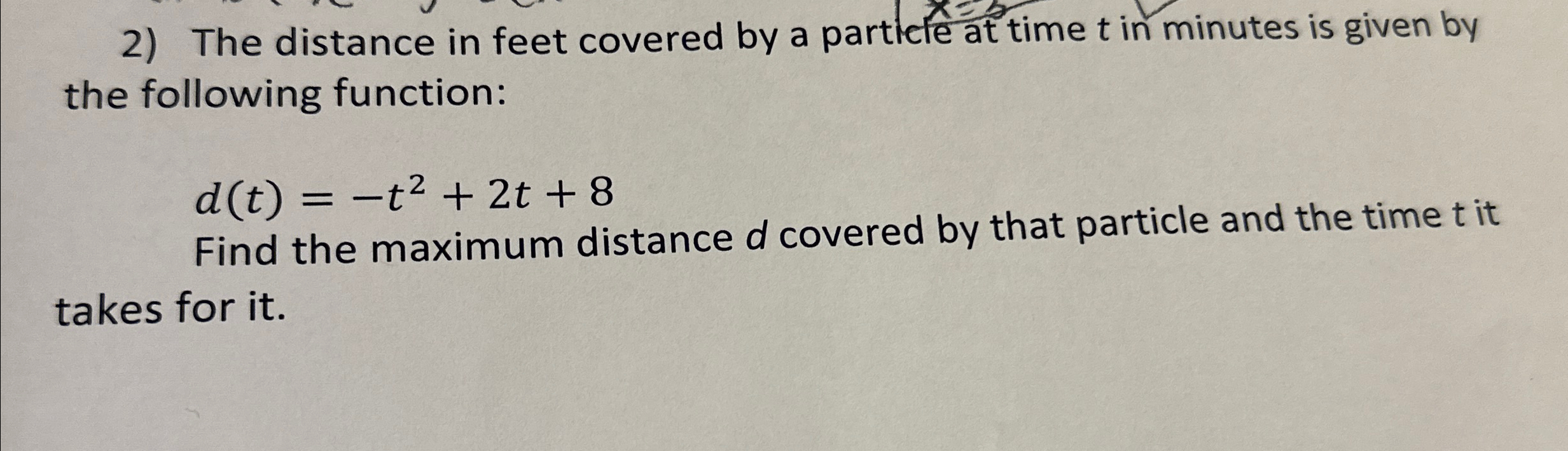 Solved The distance in feet covered by a partlefe at time t | Chegg.com
