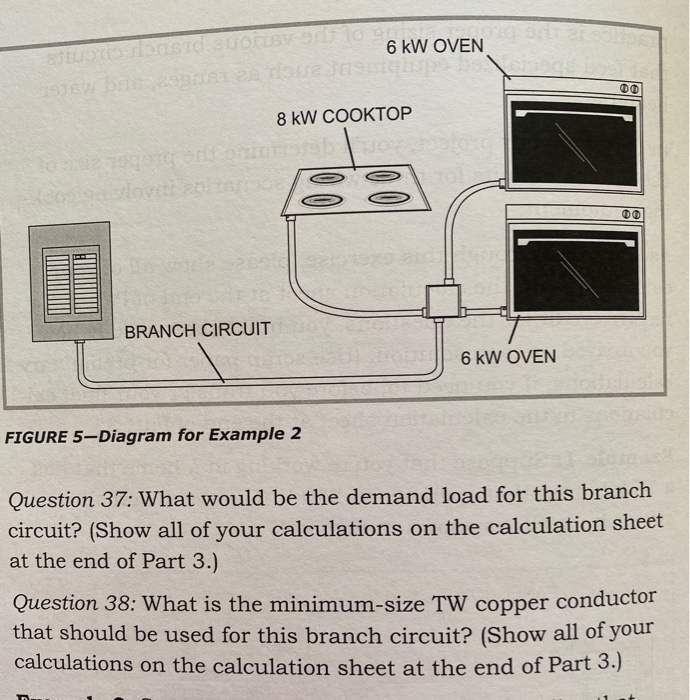 Solved 6 kW OVEN STUSTOS 00 8 kW COOKTOP 00 BRANCH CIRCUIT 6