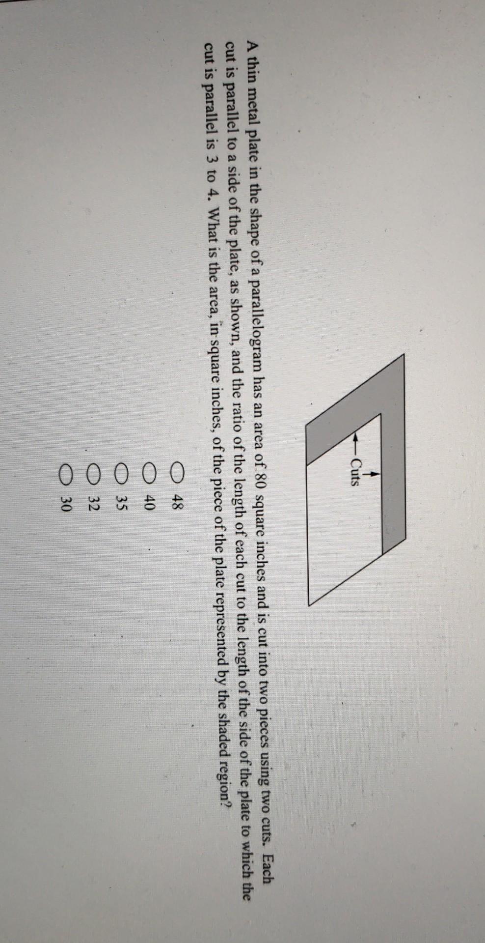 Solved Cuts A thin metal plate in the shape of a