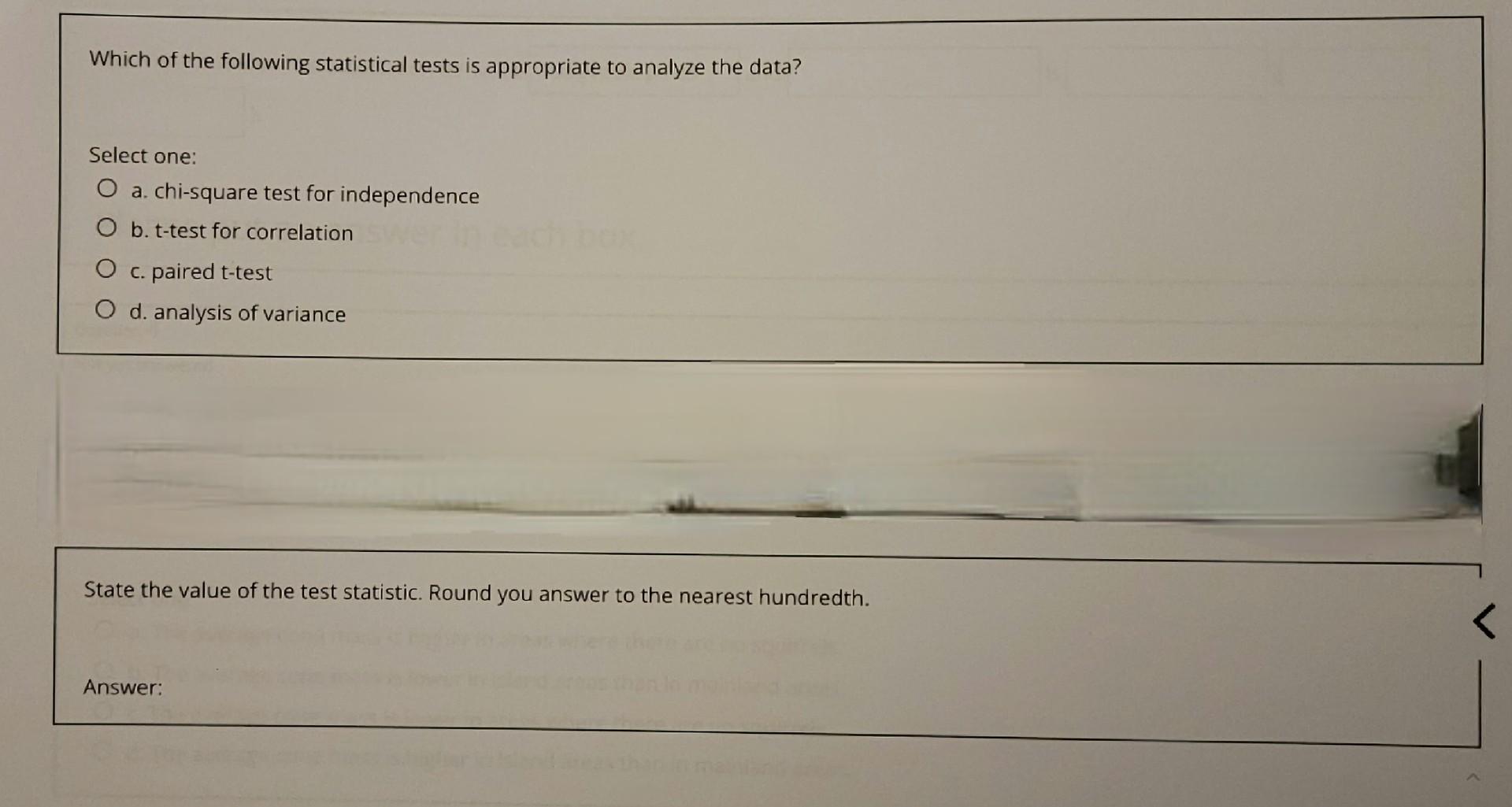 The table below represents mean cone size (mass) of | Chegg.com