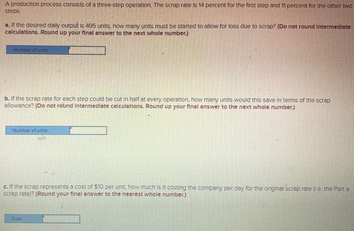 Solved A production process consists of a three-step | Chegg.com