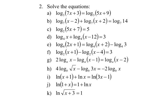 3x 7 log 2 x 5 x 2 4x 5