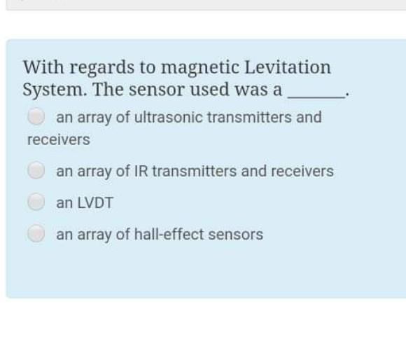 Solved With Regards To Magnetic Levitation System. The | Chegg.com