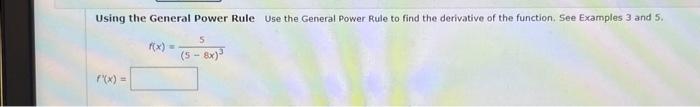 Solved f(x)=(5−8x)35 | Chegg.com