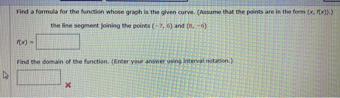 Solved Find A Formula For The Function Whose Graph Is The