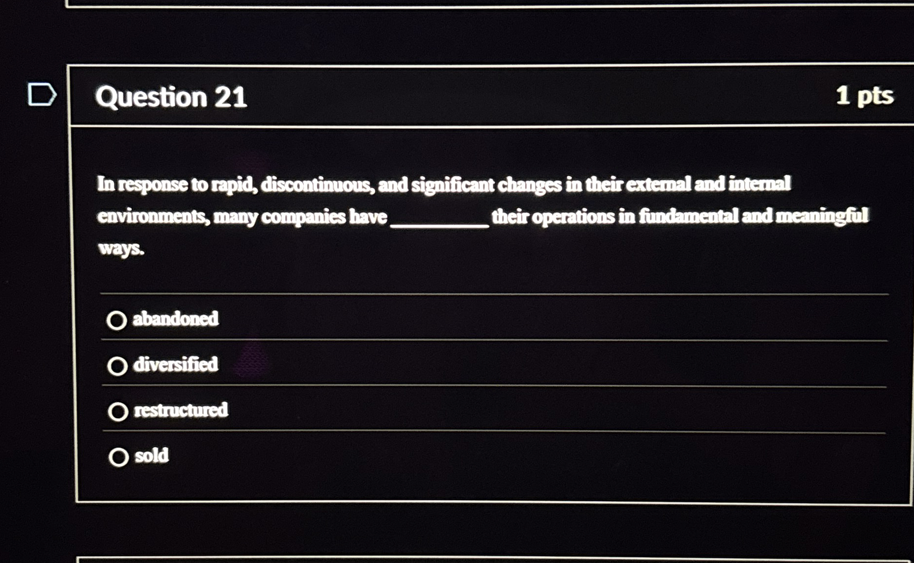 Question 211 ﻿ptsIn response to repid, discontinuous, | Chegg.com