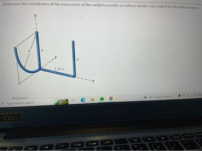 Solved Determine The X÷y; And Z-coordinates Of The Mass | Chegg.com