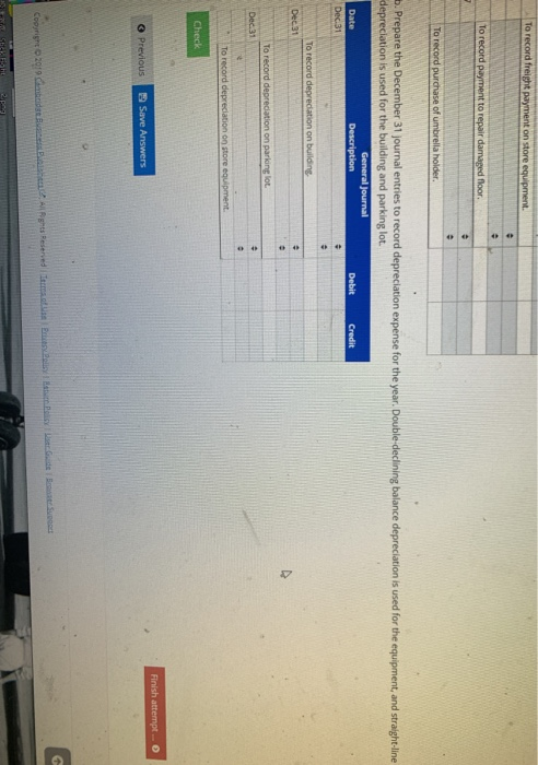 Solved Journal Entries For Plant Assets During The First