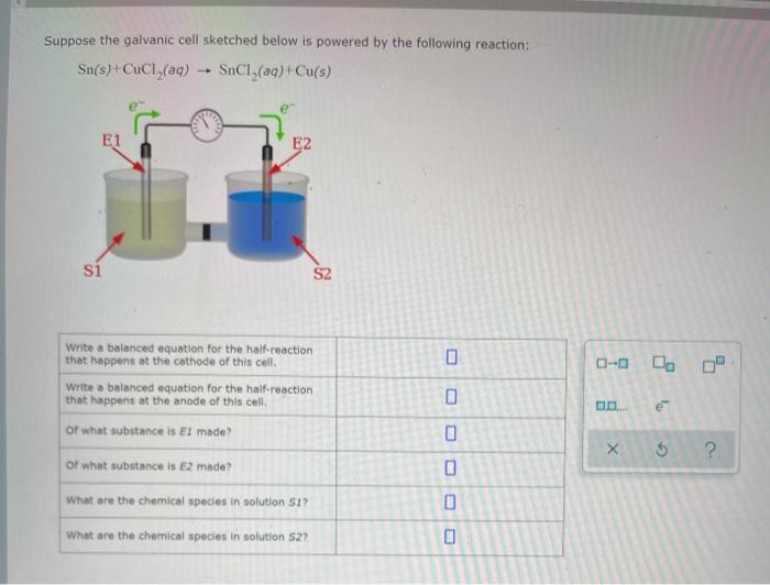 Solved Suppose the galvanic cell sketched below is powered | Chegg.com