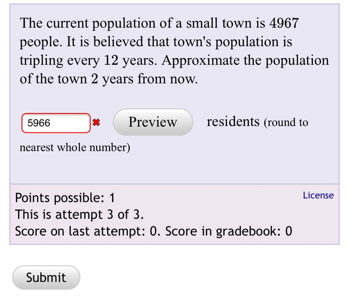 Solved The current population of a small town is 4967