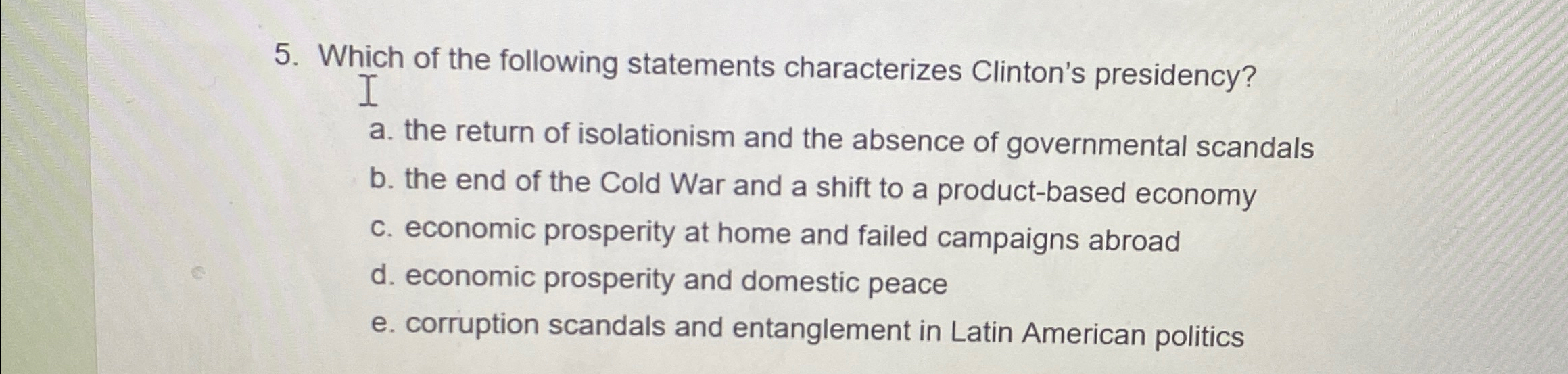 Solved Which of the following statements characterizes | Chegg.com