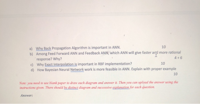 Solved 10 a) Why Back Propagation Algorithm is important in | Chegg.com