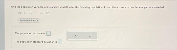 Solved Find the population variance and standard deviation | Chegg.com
