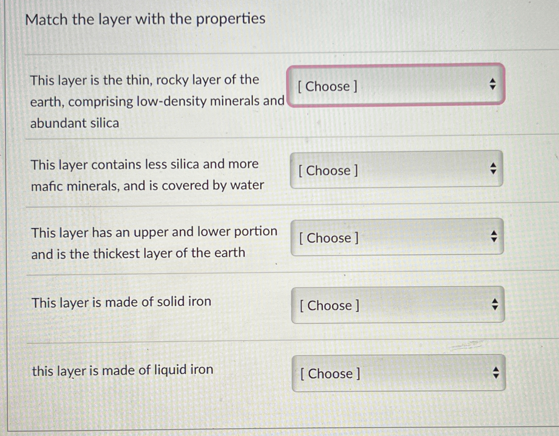 Solved Match the layer with the propertiesThis layer is the