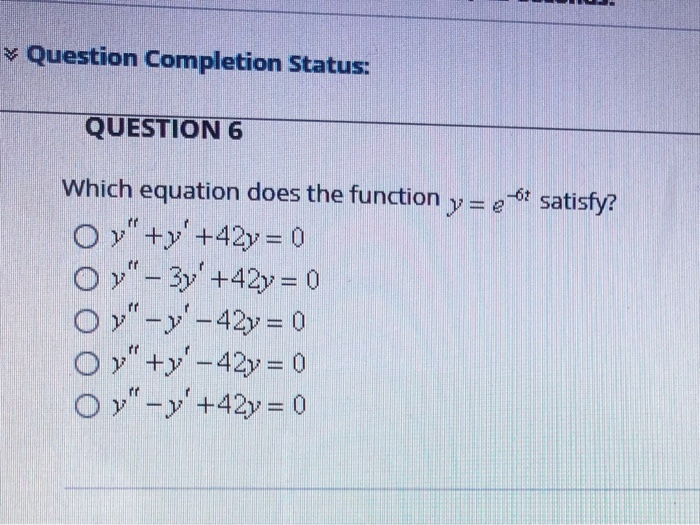 Solved Question Completion Status: QUESTION 6 Which equation | Chegg.com
