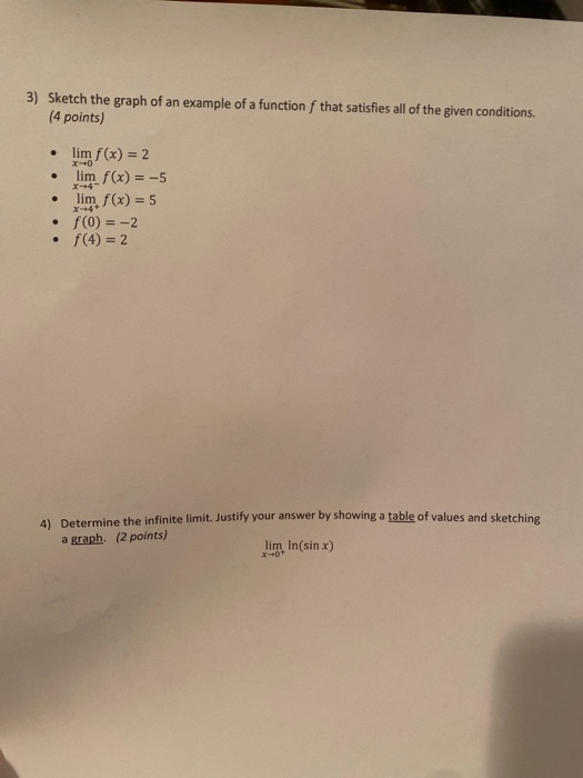 Solved 3) Sketch the graph of an example of a function f | Chegg.com