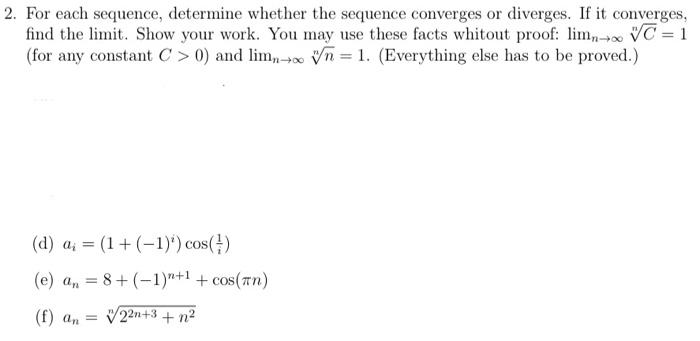 Solved Please solve the answers for 2d, 2e, and 2f. Show all | Chegg.com