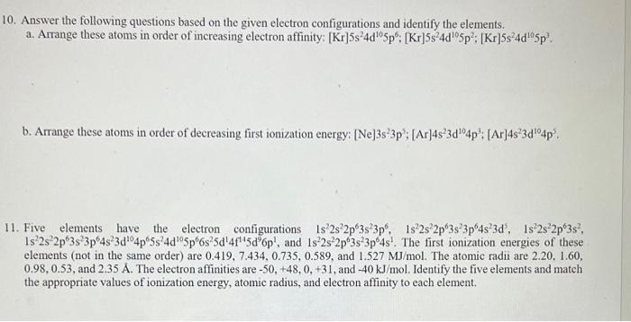 Solved 10. Answer the following questions based on the given | Chegg.com