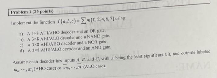 Solved Problem 1 (25 Points) Implement The Function / | Chegg.com