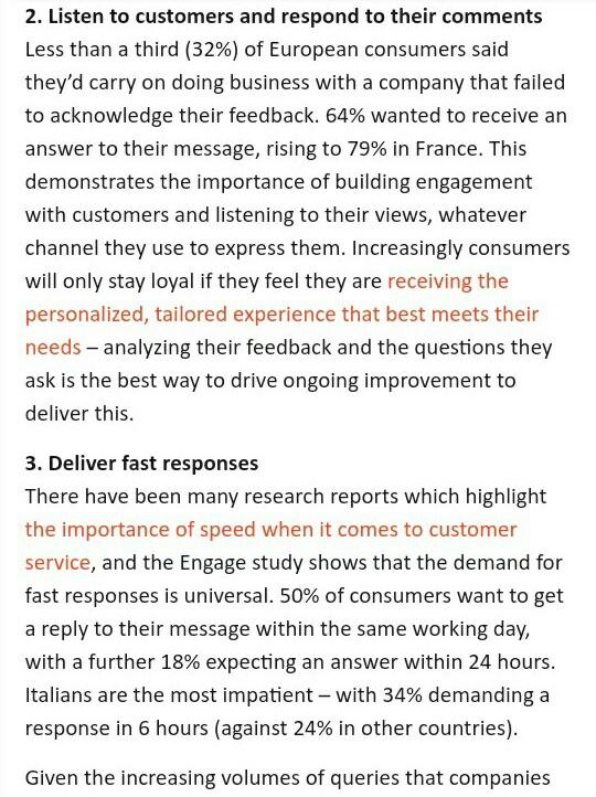 Solved What's the state of European customer service?