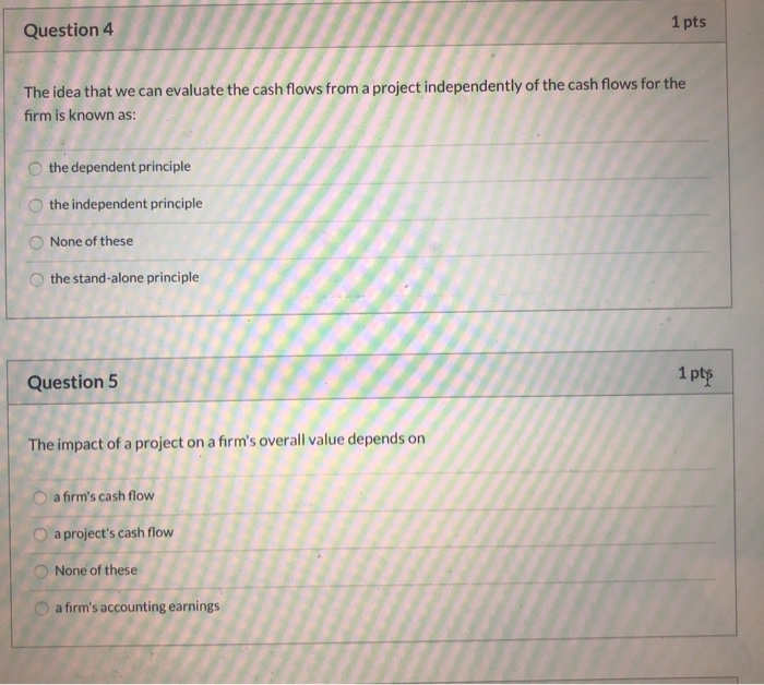 Solved Question 4 1 pts The idea that we can evaluate the | Chegg.com