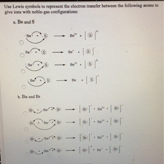 Solved Use Lewis Symbols To Represent The Electron Transfer | Chegg.com